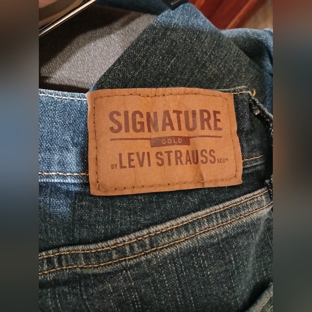 Mens Signature Levis Straight Regular Jeans Dark Blue 28x34 - Picture 3 of 6